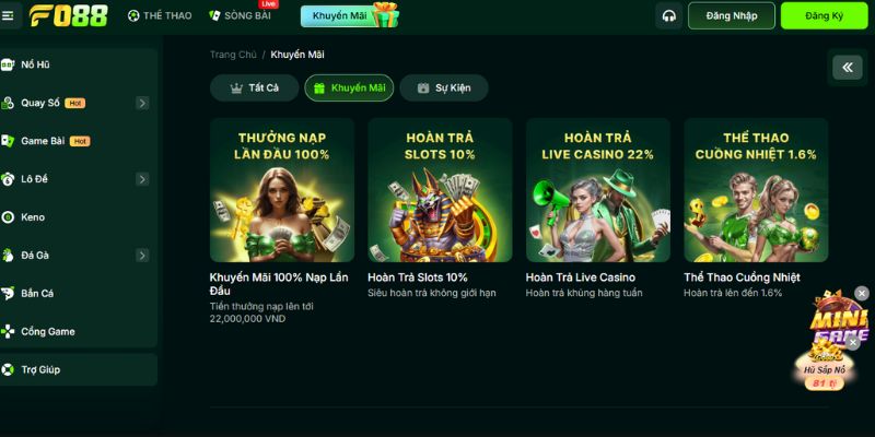 Tìm hiểu những ưu đãi và sự kiện hot tại FO88
