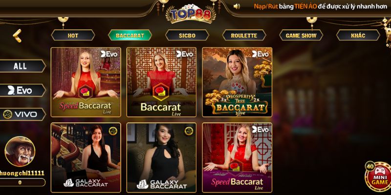 Thư viện trò chơi đồ sộ ăn khách tại cổng game TOP88